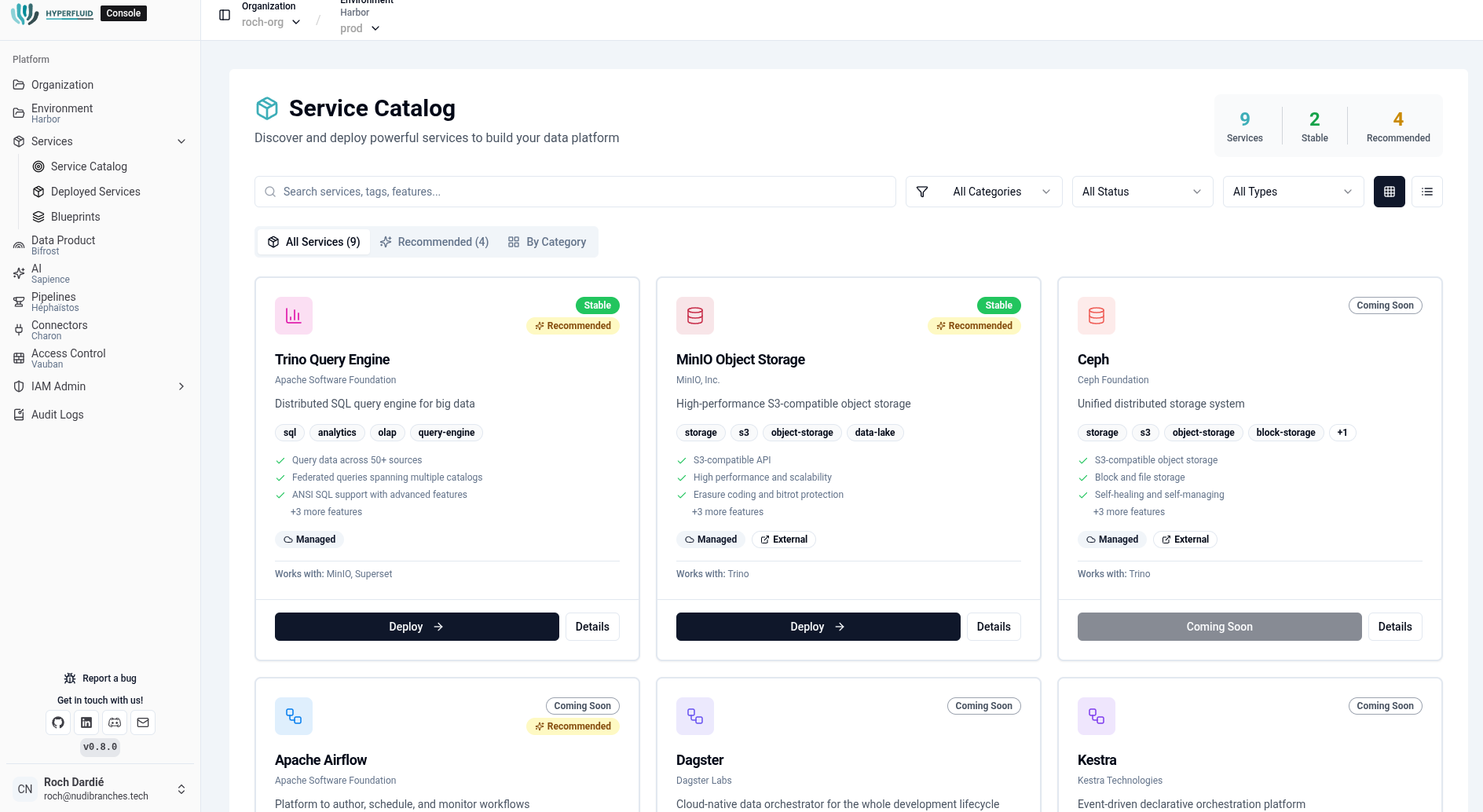 Service Catalog Interface